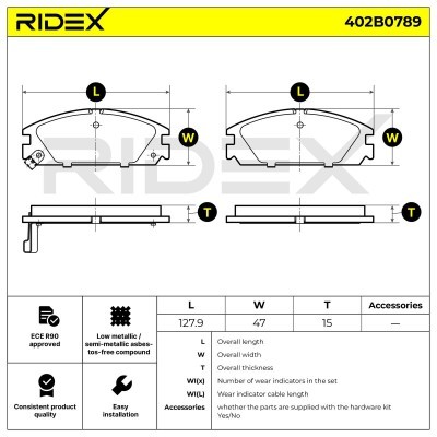 Bremsbeläge Satz RIDEX 402B0789 402B0789 - foto 4