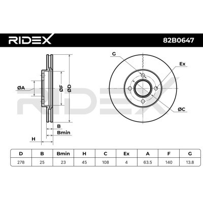 Bremsscheibe RIDEX 82B0647 82B0647 - foto 3