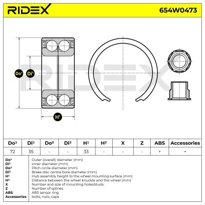 Radlager RIDEX 654W0473 654W0473 - foto 3