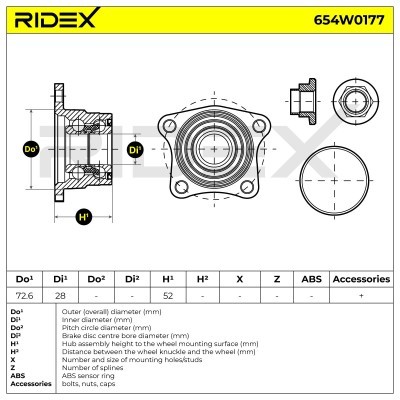 Radlager RIDEX 654W0177 654W0177 - foto 3