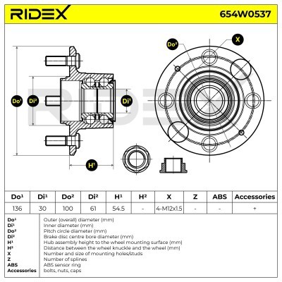 Radlager RIDEX 654W0537 654W0537 - foto 5