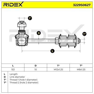 Stabilisator Stange RIDEX 3229S0627 3229S0627 - foto 7