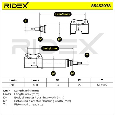 Stoßdämpfer RIDEX 854S2078 854S2078 - foto 6