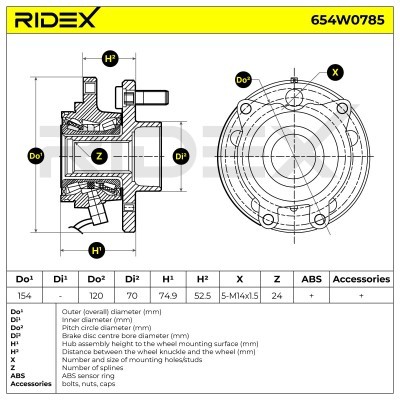 Radlager RIDEX 654W0785 654W0785 - foto 6