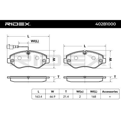 Bremsbeläge Satz RIDEX 402B1000 402B1000 - foto 8