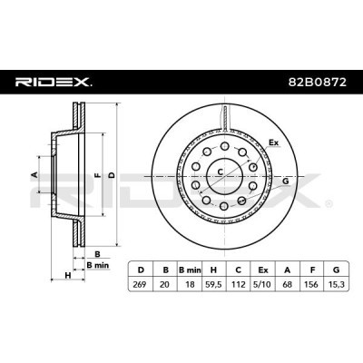 Bremsscheibe RIDEX 82B0872 82B0872 - foto 5