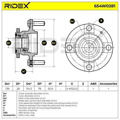 Radlager RIDEX 654W0281 654W0281 - foto 7