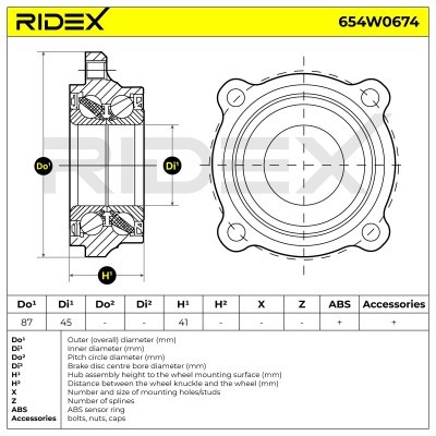 Radlager RIDEX 654W0674 654W0674 - foto 6