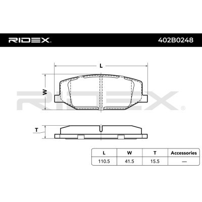 Bremsbeläge Satz RIDEX 402B0248 402B0248 - foto 5