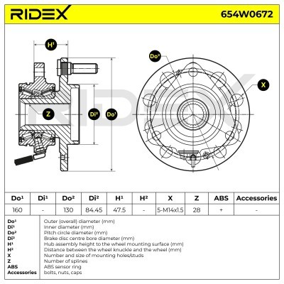 Radlager RIDEX 654W0672 654W0672 - foto 6
