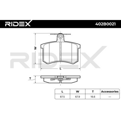Bremsbeläge Satz RIDEX 402B0021 402B0021 - foto 9