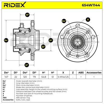 Radlager RIDEX 654W1144 654W1144 - foto 8