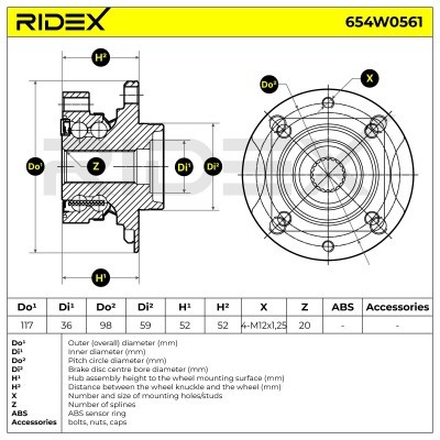 Radlager RIDEX 654W0561 654W0561 - foto 5
