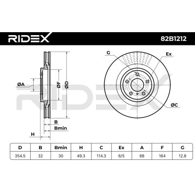 Bremsscheibe RIDEX 82B1212 82B1212 - foto 3