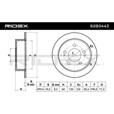 Bremsscheibe RIDEX 82B0443 82B0443 - foto 3