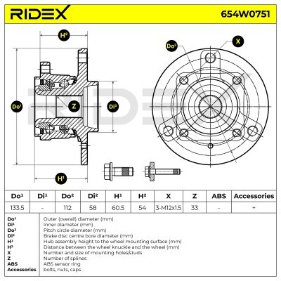 Radlager RIDEX 654W0751 654W0751 - foto 5