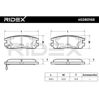 Bremsbeläge Satz RIDEX 402B0168 402B0168 - foto 7