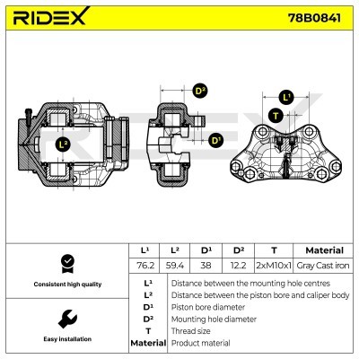 Bremssattel RIDEX 78B0841 78B0841 - foto 6