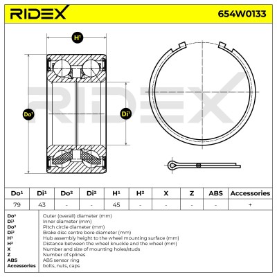 Radlager RIDEX 654W0133 654W0133 - foto 3