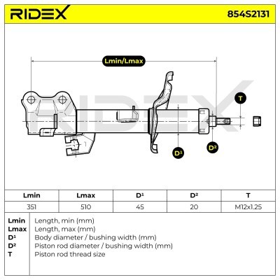 Stoßdämpfer RIDEX 854S2131 854S2131 - foto 8