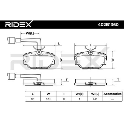 Bremsbeläge Satz RIDEX 402B1360 402B1360 - foto 6