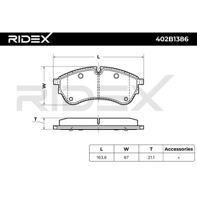 Bremsbeläge Satz RIDEX 402B1386 402B1386 - foto 7