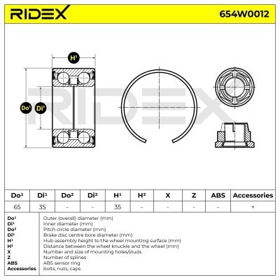 Radlager RIDEX 654W0012 654W0012 - foto 5