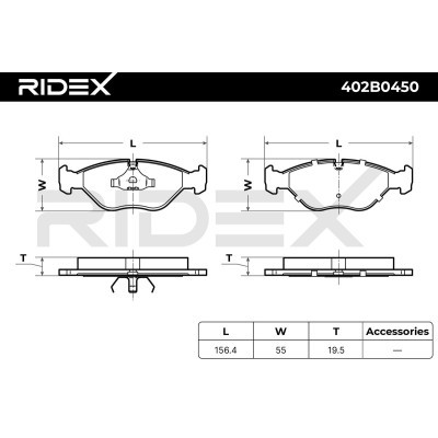 Bremsbeläge Satz RIDEX 402B0450 402B0450 - foto 8