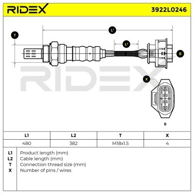 Lambdasonde RIDEX 3922L0246 3922L0246 - foto 6