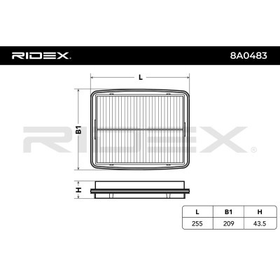Luftfilter RIDEX 8A0483 8A0483 - foto 6