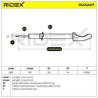 Stoßdämpfer RIDEX 854S2417 854S2417 - foto 8