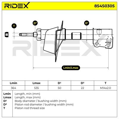 Stoßdämpfer RIDEX 854S0305 854S0305 - foto 9