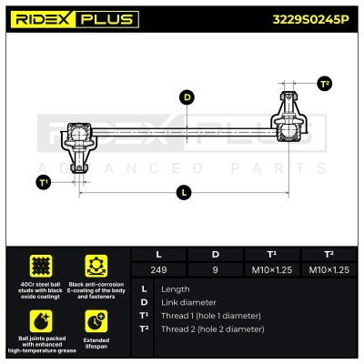 Stabilisator Stange RIDEX 3229S0245P 3229S0245P - foto 7