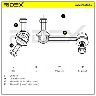 Stabilisator Stange RIDEX 3229S0332 3229S0332 - foto 6