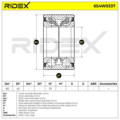 Radlager RIDEX 654W0337 654W0337 - foto 4