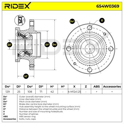 Radlager RIDEX 654W0369 654W0369 - foto 7