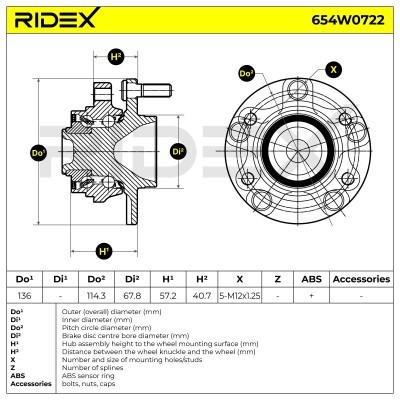 Radlager RIDEX 654W0722 654W0722 - foto 5