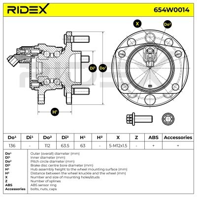 Radlager RIDEX 654W0014 654W0014 - foto 5