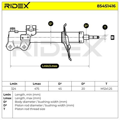 Stoßdämpfer RIDEX 854S1416 854S1416 - foto 8