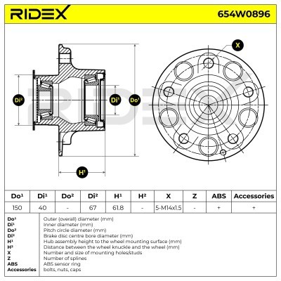 Radlager RIDEX 654W0896 654W0896 - foto 6