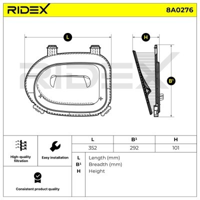 Luftfilter RIDEX 8A0276 8A0276 - foto 5