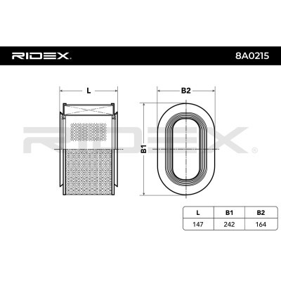 Luftfilter RIDEX 8A0215 8A0215 - foto 6