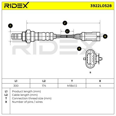 Lambdasonde RIDEX 3922L0528 3922L0528 - foto 6