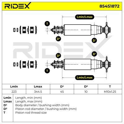 Stoßdämpfer RIDEX 854S1872 854S1872 - foto 5