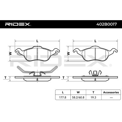 Bremsbeläge Satz RIDEX 402B0017 402B0017 - foto 2