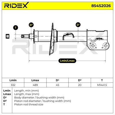 Stoßdämpfer RIDEX 854S2026 854S2026 - foto 8