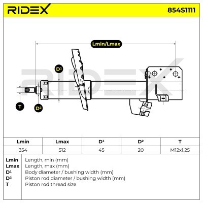 Stoßdämpfer RIDEX 854S1111 854S1111 - foto 9