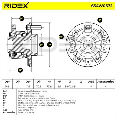 Radlager RIDEX 654W0572 654W0572 - foto 10