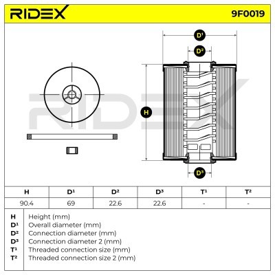 Kraftstofffilter RIDEX 9F0019 9F0019 - foto 5