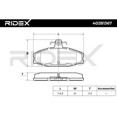Bremsbeläge Satz RIDEX 402B1367 402B1367 - foto 6